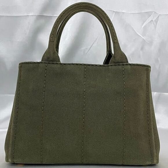 Prada 2 Way Bag Canapa Tote F22949 Khaki - Picture 8 of 10